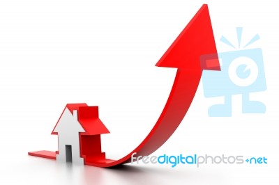 Growing Home Sale Graph Stock Image