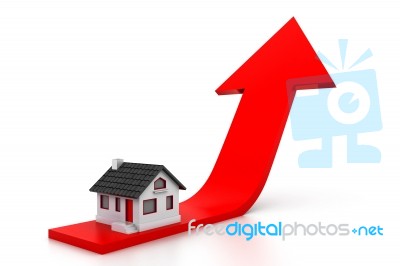 Growing Home Sale Graph Stock Image