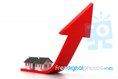 Growing Home Sale Graph Stock Image