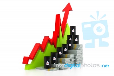 Growing Oil Chart And Price Stock Image