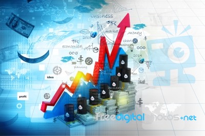 Growing Oil Chart And Price Stock Image