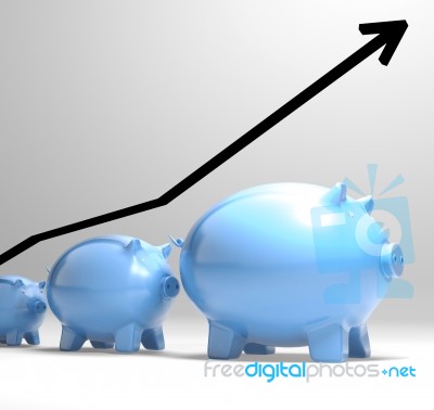 Growing Piggy Showing Increasing Investment Stock Image