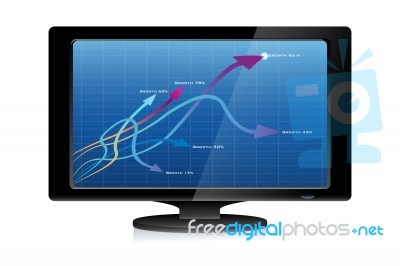 Growth Arrows In Tv Stock Photo