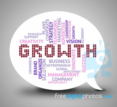 Growth Bubble Means Improvement Rise And Development Stock Image