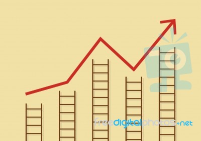 Growth Chart With Ladders Stock Image