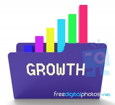 Growth File Represents Business Graph And Binder 3d Rendering Stock Image