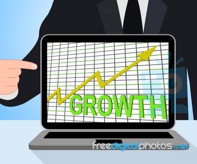 Growth Graph Chart Displays Increase Sales Profit Stock Image