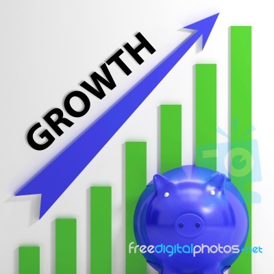 Growth Graph Means Financial Increase Or Gain Stock Image