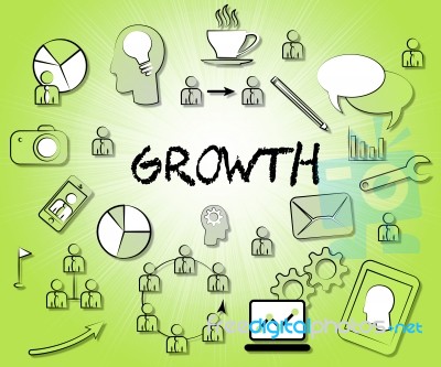 Growth Icons Means Increase Rise And Growing Stock Image