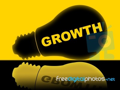 Growth Lightbulb Shows Develop Improve And Lamp Stock Image