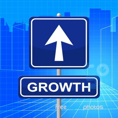 Growth Sign Represents Develop Expansion And Direction Stock Image