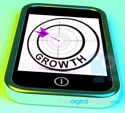 Growth Smartphone Shows Expansion  And Advancement Through Inter… Stock Image