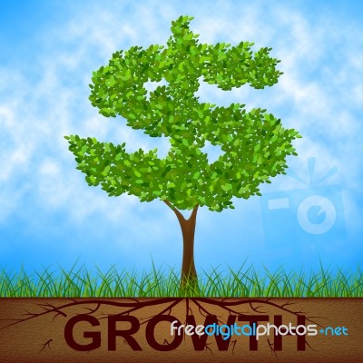 Growth Tree Means American Dollars And Banking Stock Image