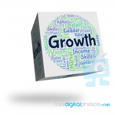 Growth Word Shows Improve Words And Improvement Stock Image