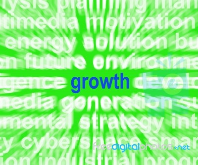 Growth Word Shows Progress Gain And Expansion Stock Image