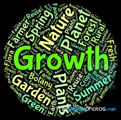 Growth Words Showing Growing Farming And Sow Stock Image