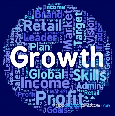 Growth Words Shows Develop Expansion And Development Stock Image