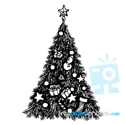 Grunge Christmas Tree Stock Image