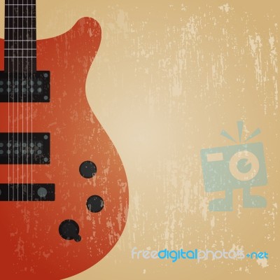 Grunge Electric Guitar Stock Image