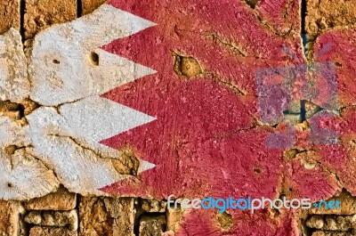 Grunge Flag Of Bahrain Stock Photo