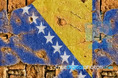 Grunge Flag Of Bosnia And Herzegovina Stock Photo