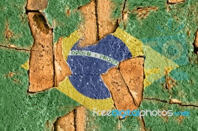 Grunge Flag Of Brazil. Stock Photo