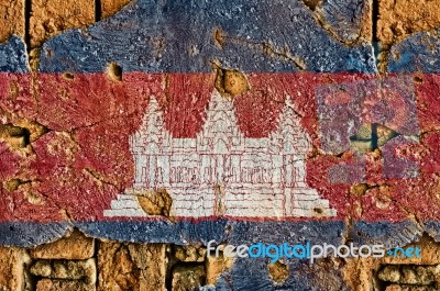 Grunge Flag Of Cambodia Stock Photo