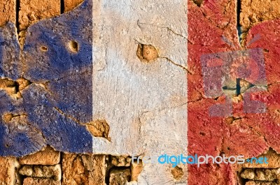 Grunge Flag Of France Stock Photo