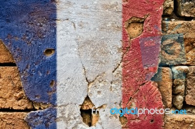 Grunge Flag Of France Stock Photo