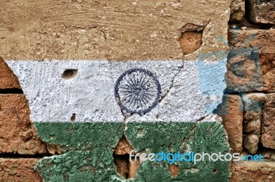 Grunge Flag Of India Stock Photo