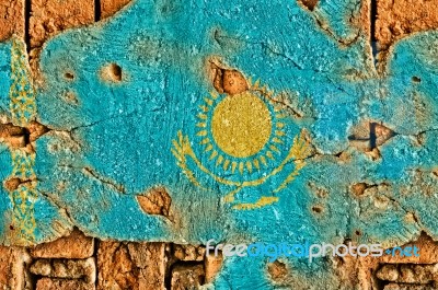 Grunge Flag Of Kazakhstan Stock Photo