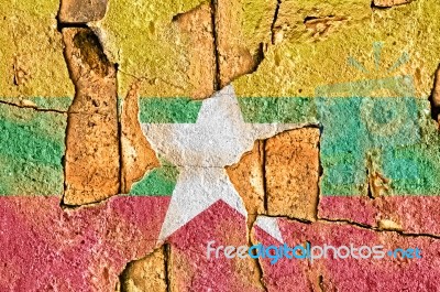 Grunge Flag Of Myanma Stock Photo