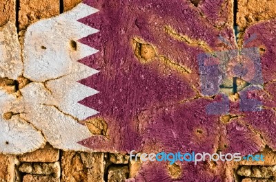 Grunge Flag Of Qatar Stock Photo