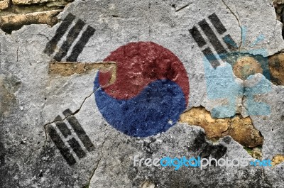 Grunge Flag Of South Korea Stock Photo