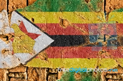 Grunge Flag Of Zimbabwe Stock Photo