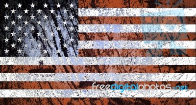 Grunge Old Pale US Flag Stock Image