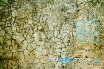 Grunge On Cracked Cement Wall Stock Photo