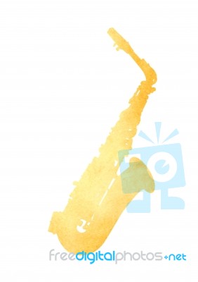 Grunge Saxophone in paper Stock Image