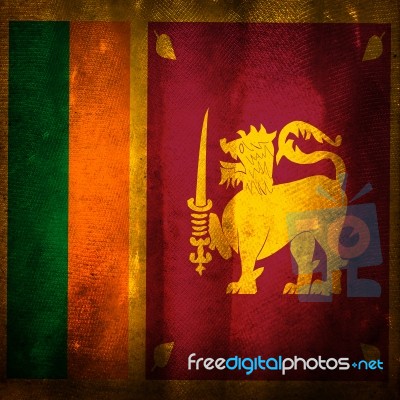 Grungy Flag Of Sri Lanka Stock Photo