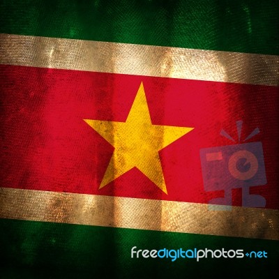 Grungy Flag Of Suriname Stock Photo