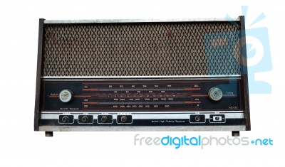 Grungy Retro Radio Stock Photo