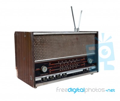 Grungy Retro Radio Stock Photo