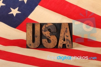 Grungy USA Flag Stock Photo