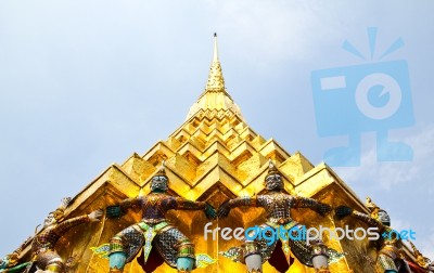 Guardian Of Wat Pra Kaew Grand Palace ,bangkok ,thailand Stock Photo