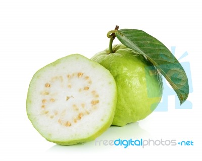 Guava Fruit Isolated On The White Background Stock Photo