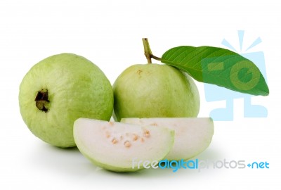 Guava On White Background Stock Photo