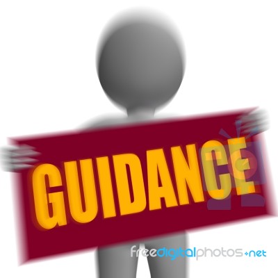 Guidance Sign Character Displays Support And Assistance Stock Image