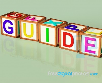 Guide Blocks Show Advice Assistance And Recommendations Stock Image