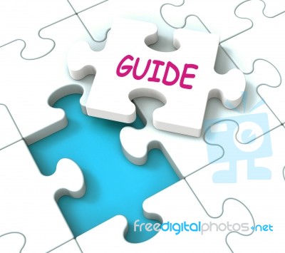 Guide Puzzle Shows Consulting Guidance Guideline And Guiding Stock Image