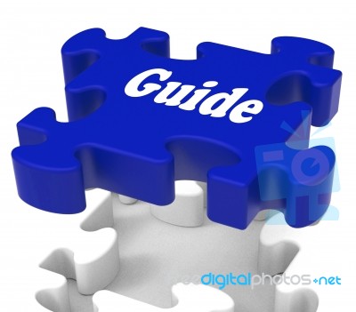 Guide Puzzle Shows Expertise Consulting Instructions Guideline A… Stock Image